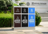 户外社区三分类不锈钢垃圾桶，守护洁净起点