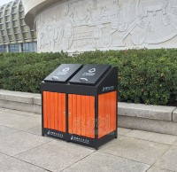 屋形钢木垃圾桶