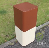 室内仿木纹方形不锈钢果皮箱
