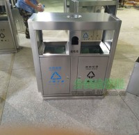 户外高档不锈钢分类垃圾桶