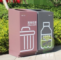 商场滑轨不锈钢分类垃圾桶