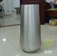 室内酒店商场拉丝不锈钢本色花盆