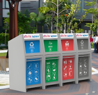 定制環(huán)保小區(qū)專用密閉式四分類金屬垃圾箱